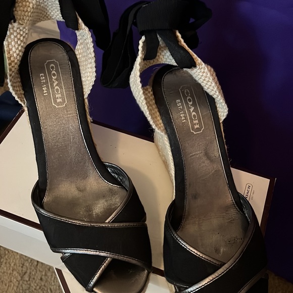 Coach Wrap around the ankle wedge espadrilles - Picture 2 of 11